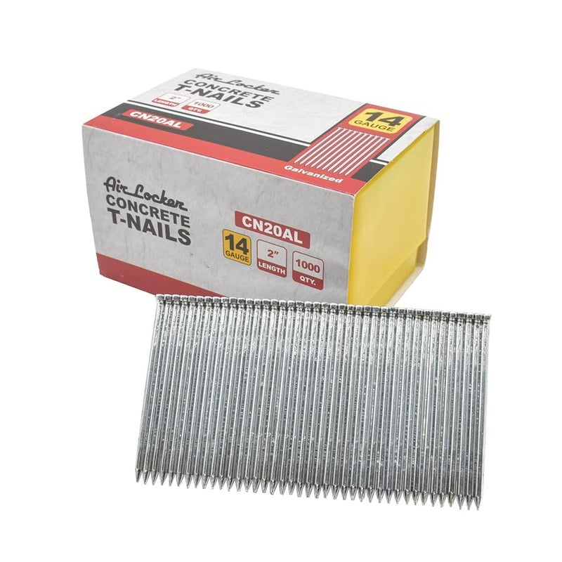 Air Locker CN20AL 14 Gauge Concrete T-Nails for Concrete Nailers 2 Inch Smooth Shank (1,000 per Pack) - Image 3